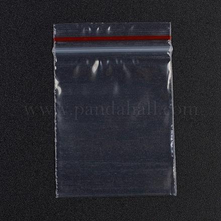 プラスチックジップロックバッグ  再封可能な包装袋  トップシール  セルフシールバッグ  長方形  レッド  6x4cm  片側の厚さ：1.3ミル（0.035mm） OPP-G001-A-4x6cm-1
