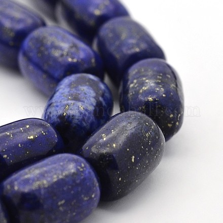 Dyed Natural Lapis Lazuli Barrel Beads Strands G-M169-14x10mm-04-1