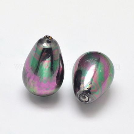 Half Drilled Teardrop Shell Pearl Beads BSHE-M005-04-1