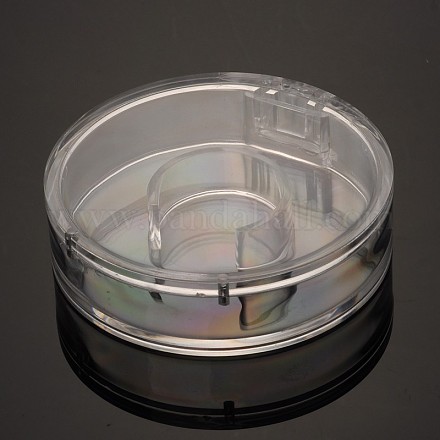 Flat Round Shaped Plastic Clear Jewelry Bead Containers CON-M002-01-1