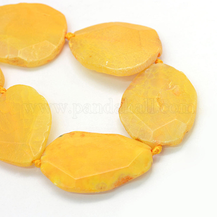 Faceted Nuggets Dyed Natural Dragon Veins Agate Beads Strands G-L456-13C-1