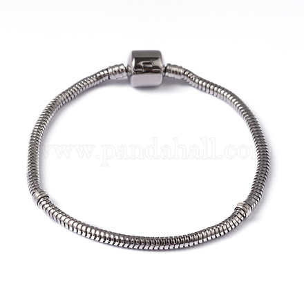 316 catene del serpente in acciaio inox braccialetto makings stile europeo STAS-L178-SL0227G-20-1