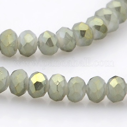 Full Rainbow Plated Faceted Rondelle  Glass Beads Strands GLAA-A024B-FR01-1