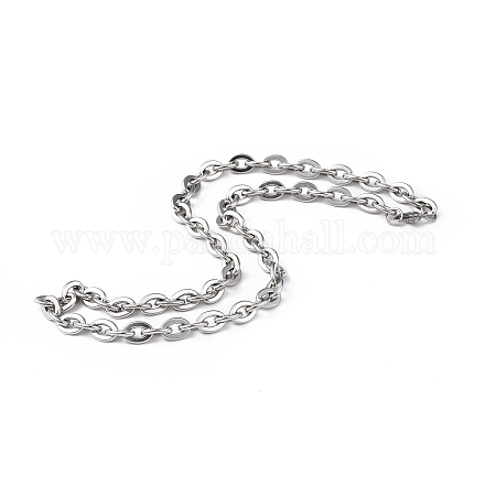 201 collar de cadena de cable de acero inoxidable para hombres y mujeres NJEW-I122-01P-1