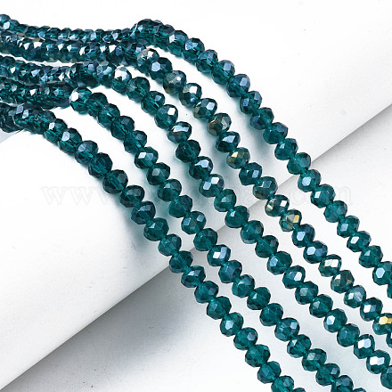 Electroplate Glass Beads Strands EGLA-A034-T6mm-B25-1
