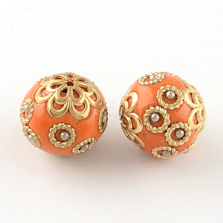 Handmade Indonesia Round Beads IPDL-R033-33C-1