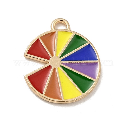 Pendenti smaltati in lega color arcobaleno ENAM-G208-21KCG-1