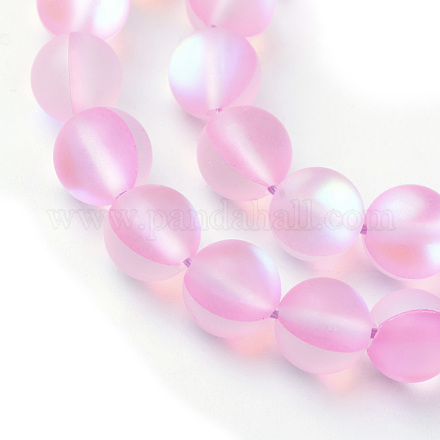 Chapelets de perles en pierre de lune synthétique G-R375-6mm-A12-1
