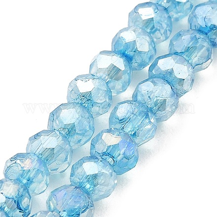 Brins de perles de verre imitation jade peints à la bombe GLAA-P058-01A-02-1