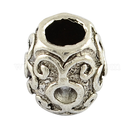 Tibetischer Stil Trommel europäische Perlens Fassungen für Strasssteine TIBEP-7538-AS-NR-1