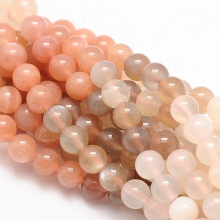 Chapelets de perles de sunstone naturelle naturelles X-G-L425-26-6mm-1