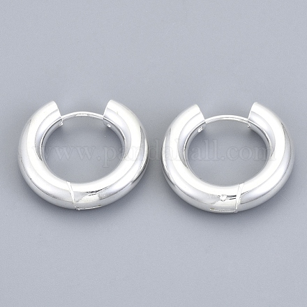 Brass Huggie Hoop Earrings X-KK-R136-061S-NF-1