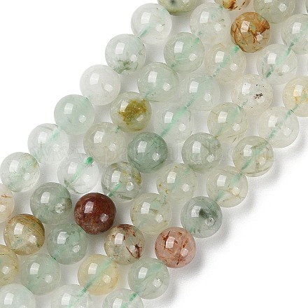 Chapelets de perles en quartz rutile vert naturel G-Q1001-A03-01-1