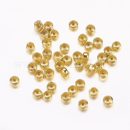 真鍮製つぶし玉カシメ玉  ロンデル  ゴールドカラー  直径約2.5mm  穴：1.2mm  約475個/10g X-J0JMN012-1