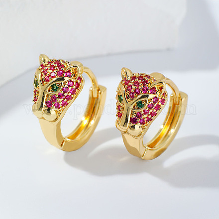 Серьги-кольца из латуни с паве из циркония NQ9998-4-1