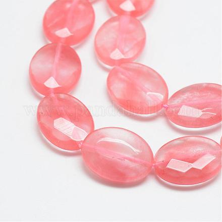 Cherry Quartz Glass Bead Strands G-R407-18x25-05-1