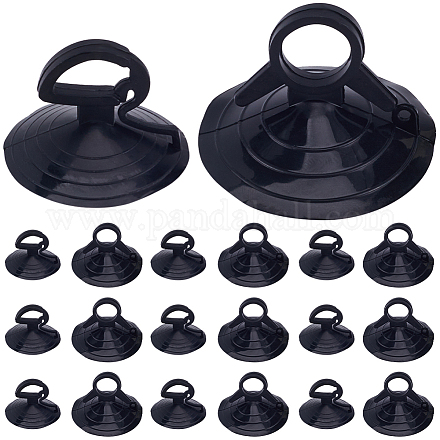 GORGECRAFT 32Pcs Car Glass Windshield Sunshade Suction Cups Diameter 35 & 45mm Black Small PVC Sucker Car Window Suction Cup with Hole for Automotive Visor Hanging Things FIND-GF0005-64B-1