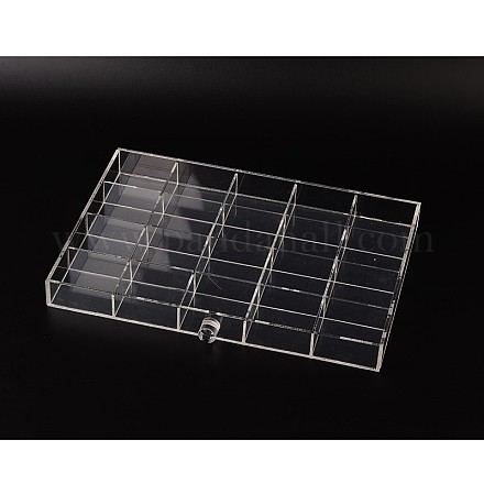 Rettangolo organici gioielli perle di vetro scatole CON-I004-10-1