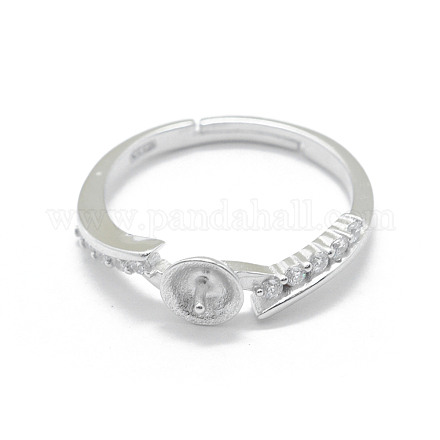 Componentes del anillo de dedo de plata de ley 925 ajustables STER-L055-024P-1