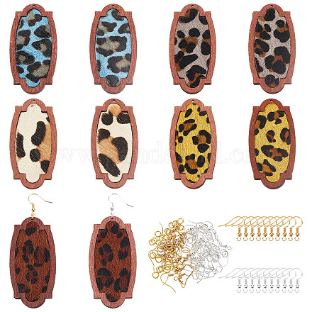Kit per la creazione di orecchini pendenti con motivo leopardato fai da te olycraft DIY-OC0009-49-1