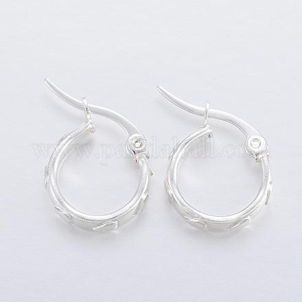 304 Stainless Steel Hoop Earrings EJEW-H327-12-1
