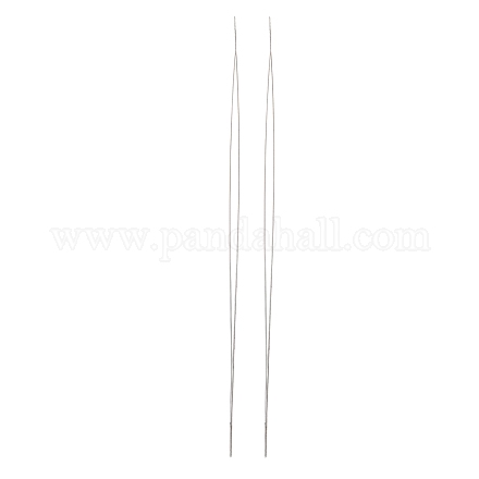鉄の折りたたみ可能な大きな目ビーズ針  シードビーズ針  ジュエリー作りのためのビーズ刺繍針  プラチナ  55x0.5mm TOOL-R095-04-1