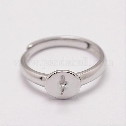 Componentes de anillos de dedo de plata esterlina RJEW-P118-26-1