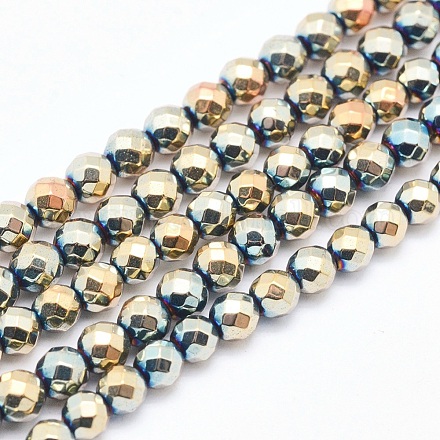 Chapelets de perles en hématite synthétique sans magnétiques X-G-L486-C-19-1