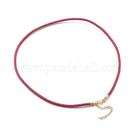 Плетеные ожерелья из вощеного полиэстера NJEW-Z011-03G-A-1