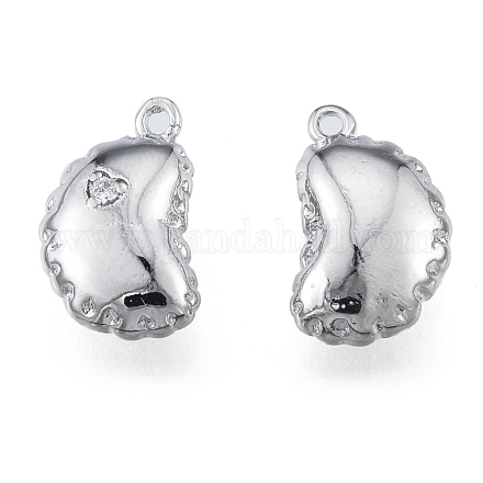 Brass Micro Pave Clear Cubic Zirconia Charms KK-N216-559P-1