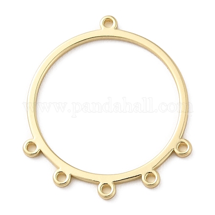 真鍮製のシャンデリアコンポーネントリンク  コネクタ  ゴールドカラー  ラウンド  23x20x1mm  穴：0.9mm KK-H450-02G-G-1