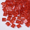 2-Hole Baking Paint Transparent Glass Seed Beads, Rectangle, Red, 5x4.5~5.5x2~2.5mm, Hole: 0.5~0.8mm