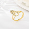 Brass Micro Pave Cubic Zirconia Finger Rings, for Women, Letter O, US Size 3(14mm)