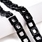 Dyed & Heated Natural Black Agate Beads Strands, Hollow Square, 10x10x3~4mm, Hole: 1mm, about 20pcs/strand, 8.07 inch(20.5cm)