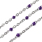 304 Stainless Steel Enamel Link Chains, Unwelded, with Spool, Stainless Steel Color, Slate Blue, 2x1.7x0.4mm, about 65.62 Feet(20m)/Roll