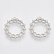 Brass Micro Pave Clear Cubic Zirconia Pendants, Nickel Free, Round Ring, Platinum, 17x15.5x2mm, Hole: 1mm