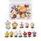 Alloy Pendants, with Enamel, Flower, Cadmium Free & Nickel Free & Lead Free, Golden & Light Gold, Mixed Color, 24pcs/box