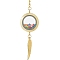 Iron Chain Pendant Decoration, with Alloy Wing Pendant, Golden, 143mm