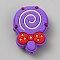 PVC Plastic Beads, Lollipop, Purple, 28.5x21.5x9mm, Hole: 3mm
