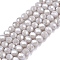 Electroplate Glass Beads Strands, Pearl Luster Plated, Faceted, Rondelle, Light Grey, 4x3mm, Hole: 0.8~1mm, about 105~110pcs/strand, 38~39cm