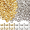400pcs 2 Colors Brass Rhinestone Spacer Beads, Grade A, Rondelle, Waves Edg, Mixed Color, 8x3.5mm, Hole: 1.5mm, 200pcs/color