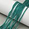 Cat Eye Beads Strands, Round, Teal, 2mm, Hole: 0.7mm, about 189pcs/strand, 14.84~14.92 inch(37.7~37.9cm)