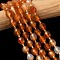 Natural Carnelian Beads Strands, Faceted, Rice, with Seed Beads, Dyed & Heated, 8x7mm, Hole: 0.8mm, about 37pcs/strand, 15.75''(40cm)