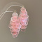 Shell Dangle Stud Earrings, Flat Round, with Sterling Silver Pins, Pink, 86x40mm