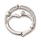 Flat Round Brass Micro Pave Cubic Zirconia Twister Clasps, Long-Lasting Plated, Cadmium Free & Lead Free, Rack Plating, Platinum, 20.5x19x2mm