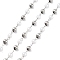 304 Stainless Steel Ball Chains, with ABS Imitation Pearl, with Spool, Soldered, Stainless Steel Color, 2.5x3mm, about 16.40 Feet(5m)/Roll