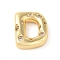 Brass Micro Pave Clear Cubic Zirconia Pendant, Letter A~Z, Letter D, 21x17x6mm, Hole: 4mm
