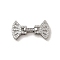 Brass Micro Pave Clear Cubic Zirconia Watch Band Clasps, Long-Lasting Plated, Cadmium Free & Lead Free, Fan, Platinum, 15.5x29x6mm, Hole: 1.5~2x3~4mm