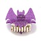 Halloween Bat Acrylic Claw Hair Clips for Women Girls, with Glitter Powder, Medium Orchid, 34.5x51x39.5mm