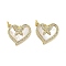 Brass Micro Pave Clear Cubic Zirconia Pendants, with Shell, Jump Rings, Real 18K Gold Plated, Butterfly, 19x20.5x3mm, Hole: 3.5mm